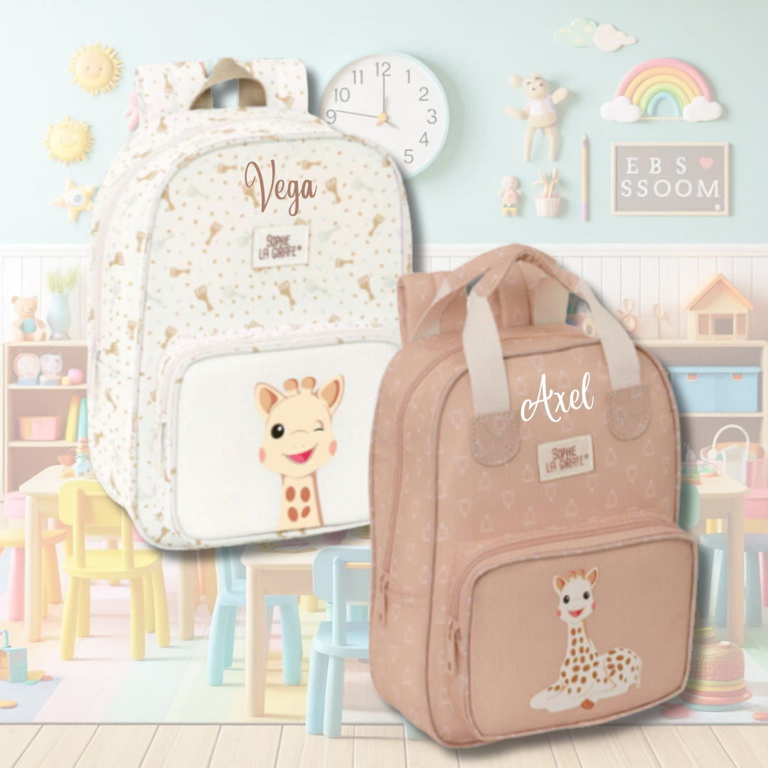 MOCHILA INFANTIL SOPHIE LA JIRAFA PERSONALIZADA