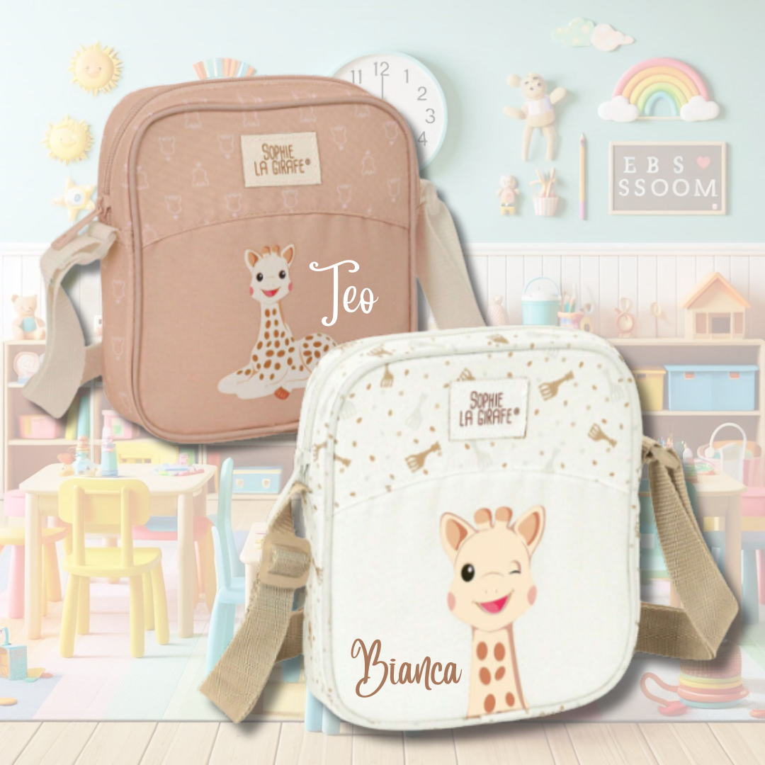 BOLSITO BANDOLERA SOPHIE LA JIRAFA PERSONALIZADO