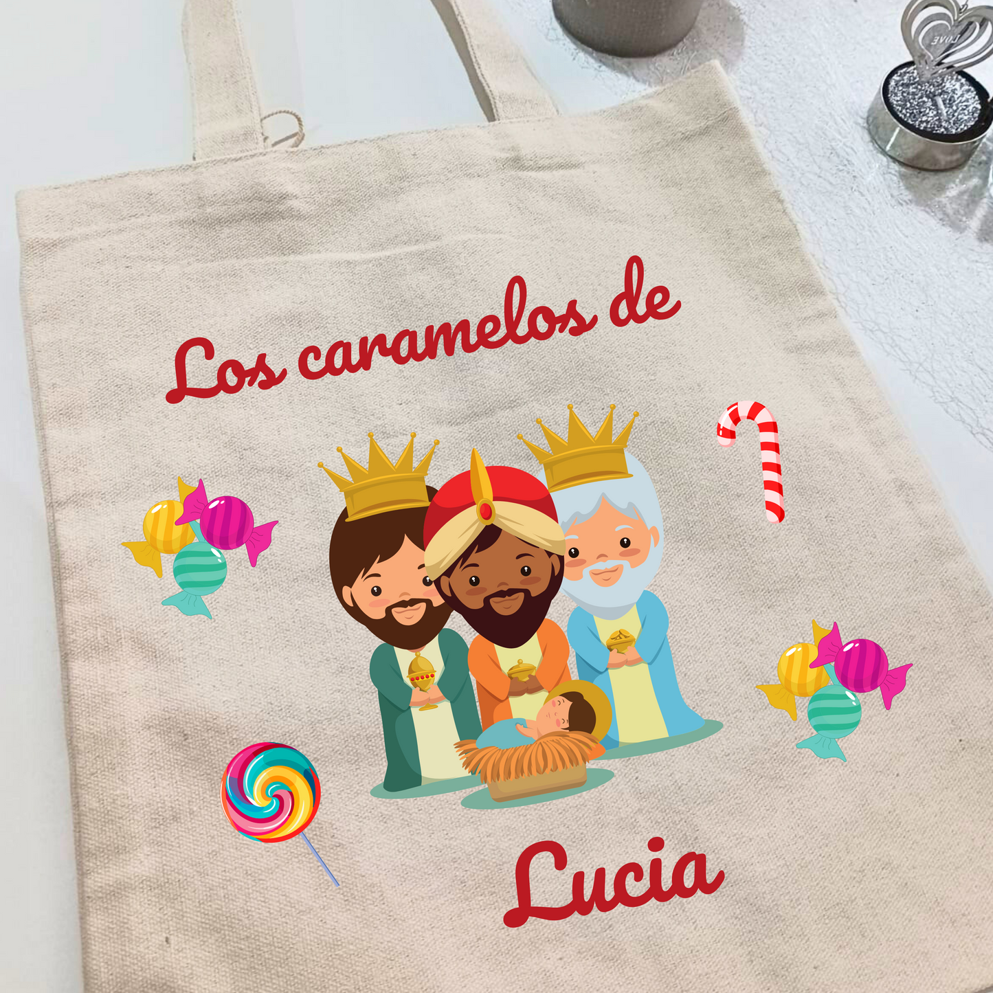 BOLSA CARAMELOS REYES MAGOS PERSONALIZADA