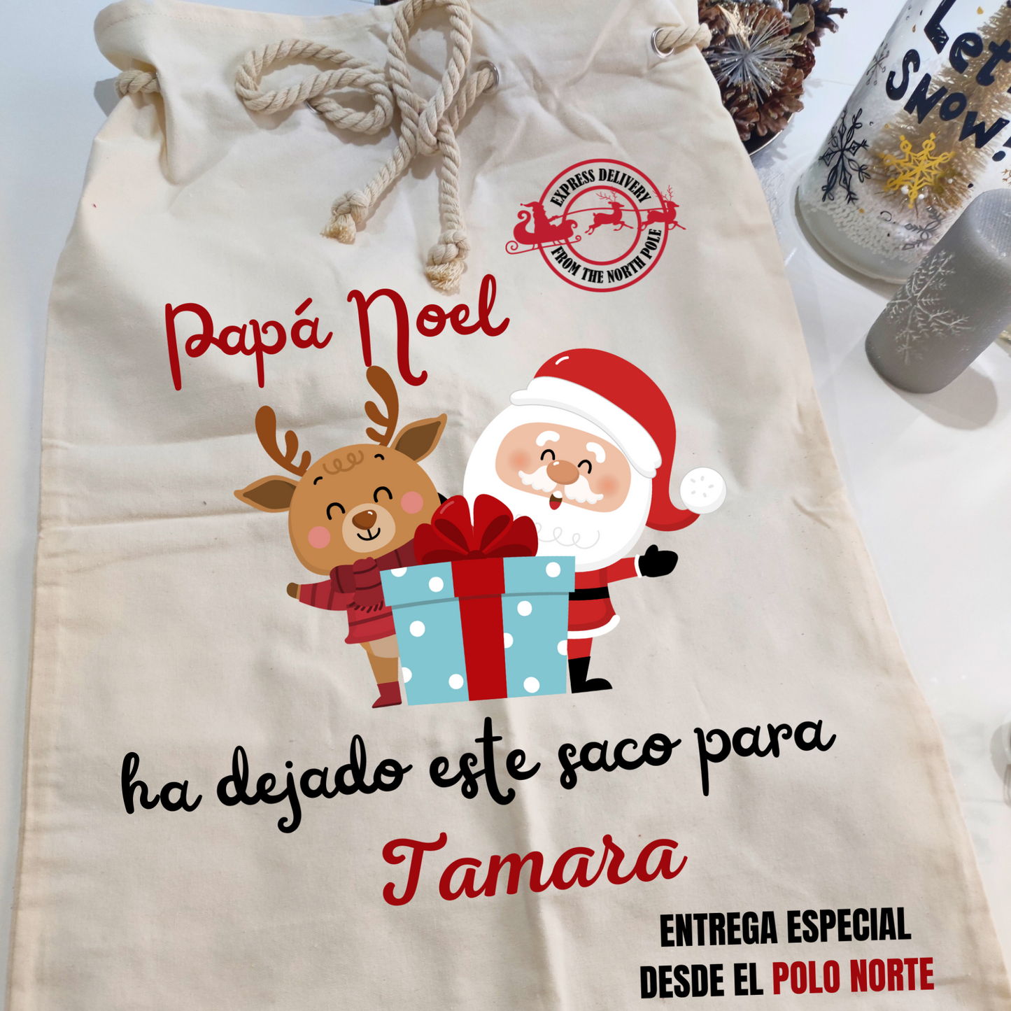 SACO PAPA NOEL PERSONALIZADO