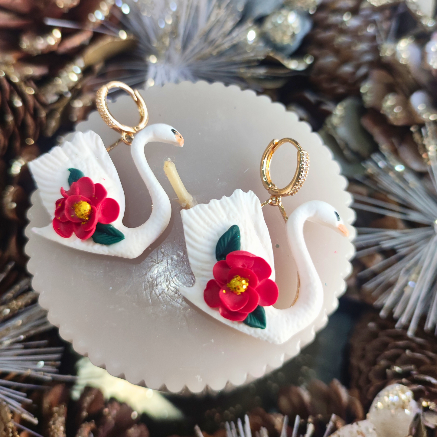 PENDIENTES CISNES