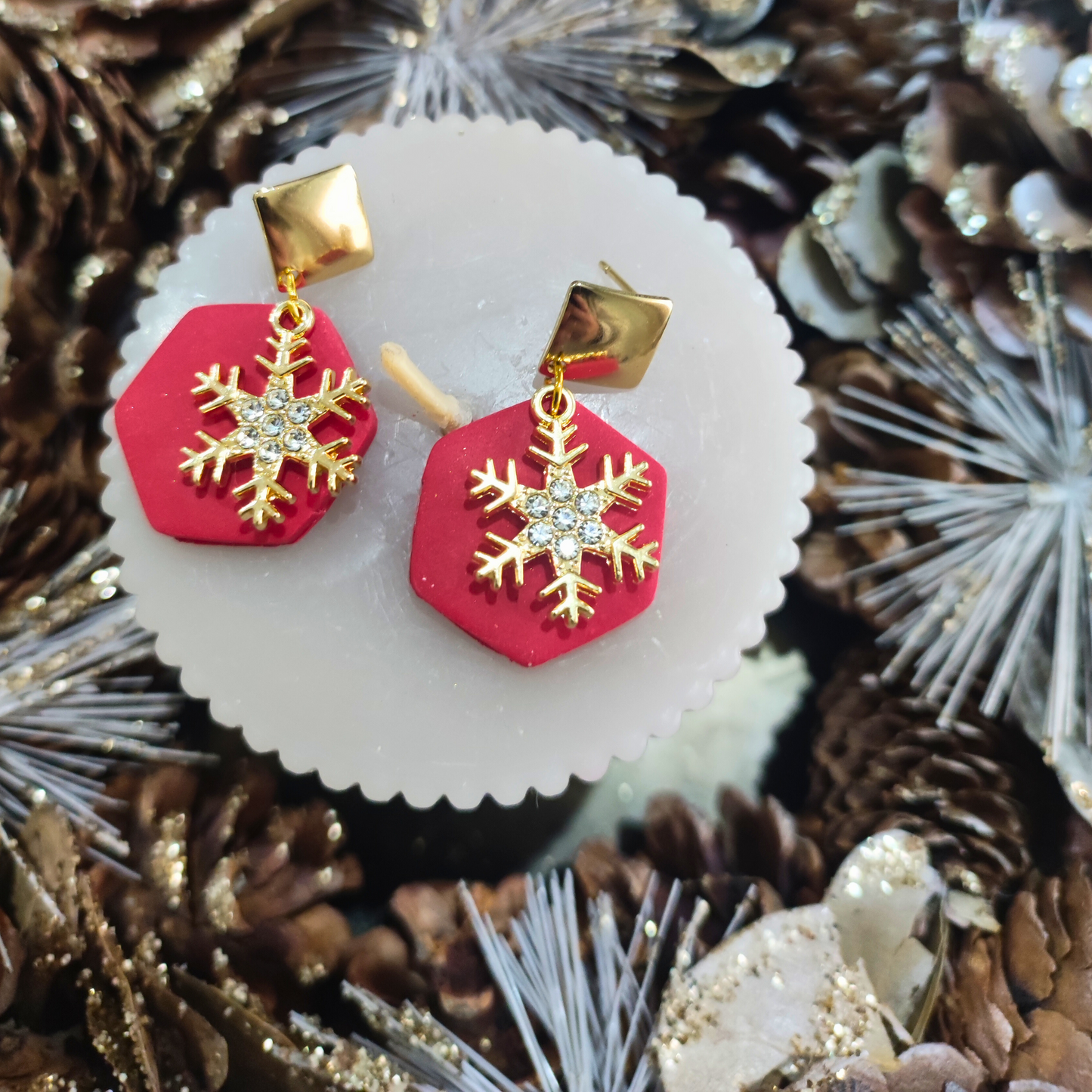 PENDIENTES COPO DE NAVIDAD