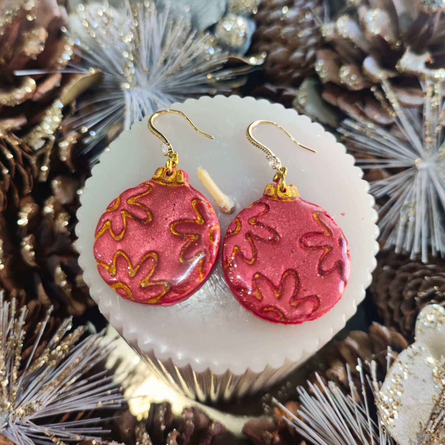 PENDIENTES BOLA DE NAVIDAD