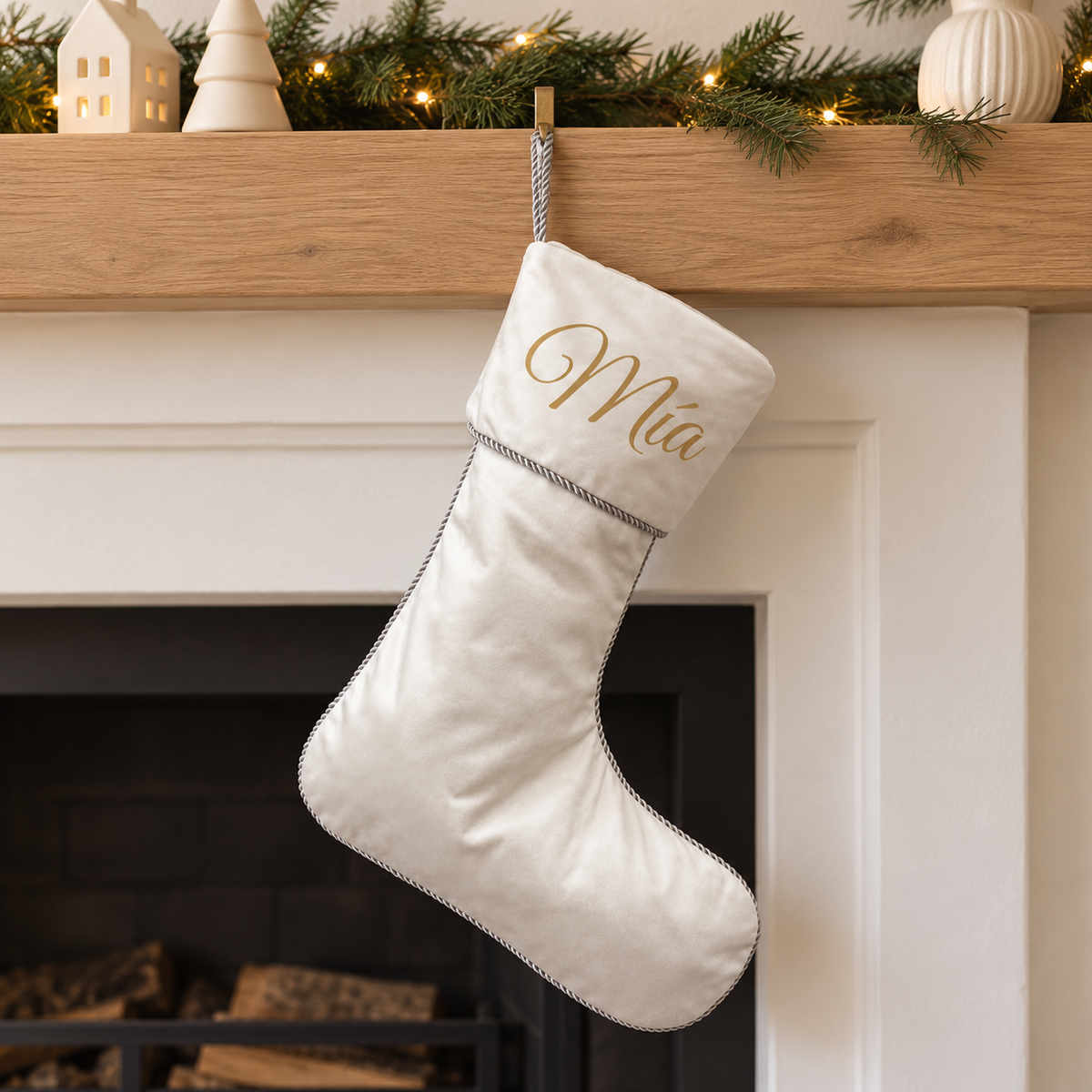 Calcetín de Navidad Elegante Personalizado.