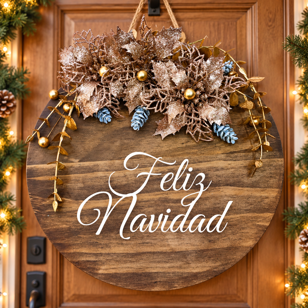 Placa Navideña para Puertas Personalizada