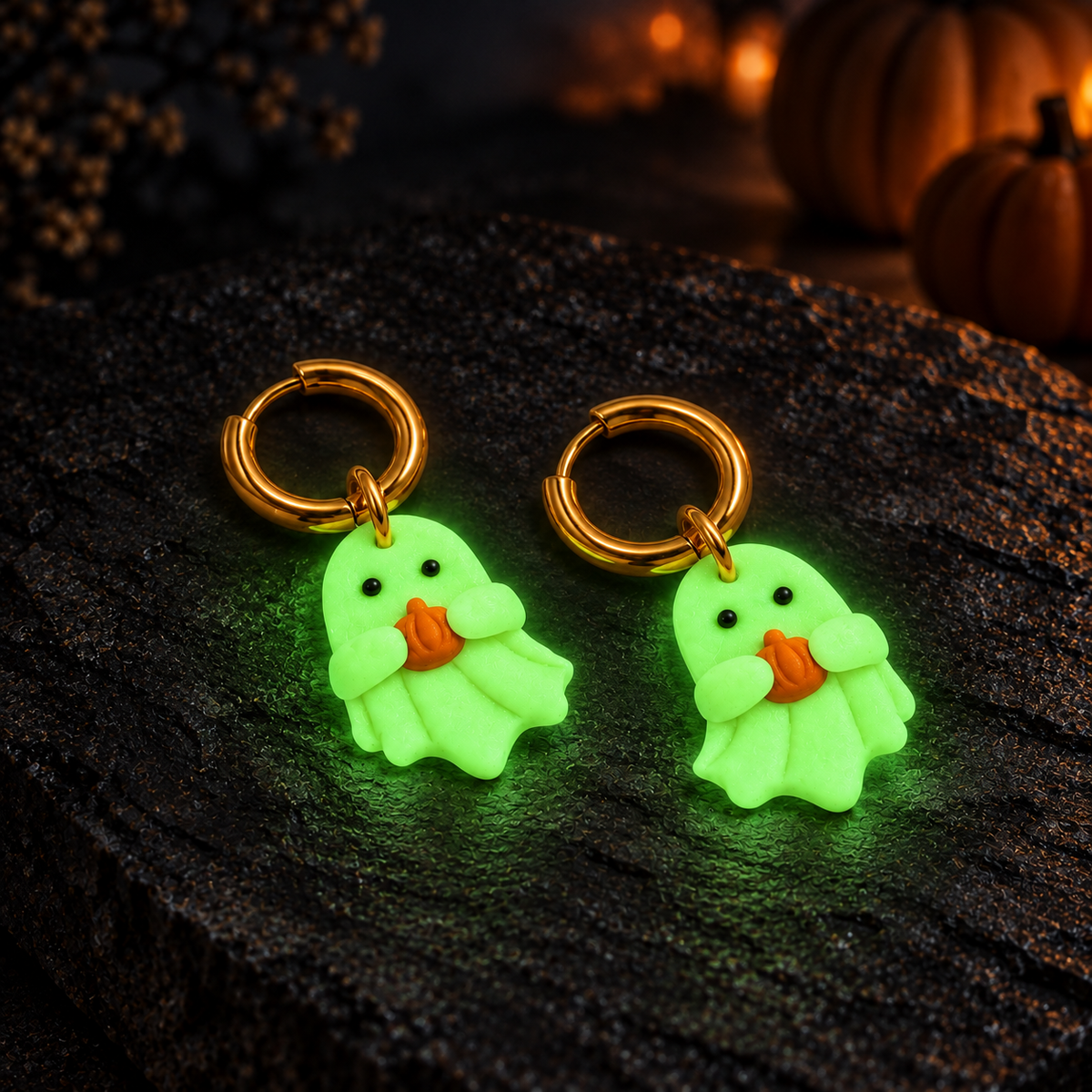 Pendientes Boo Fluorescet Aro