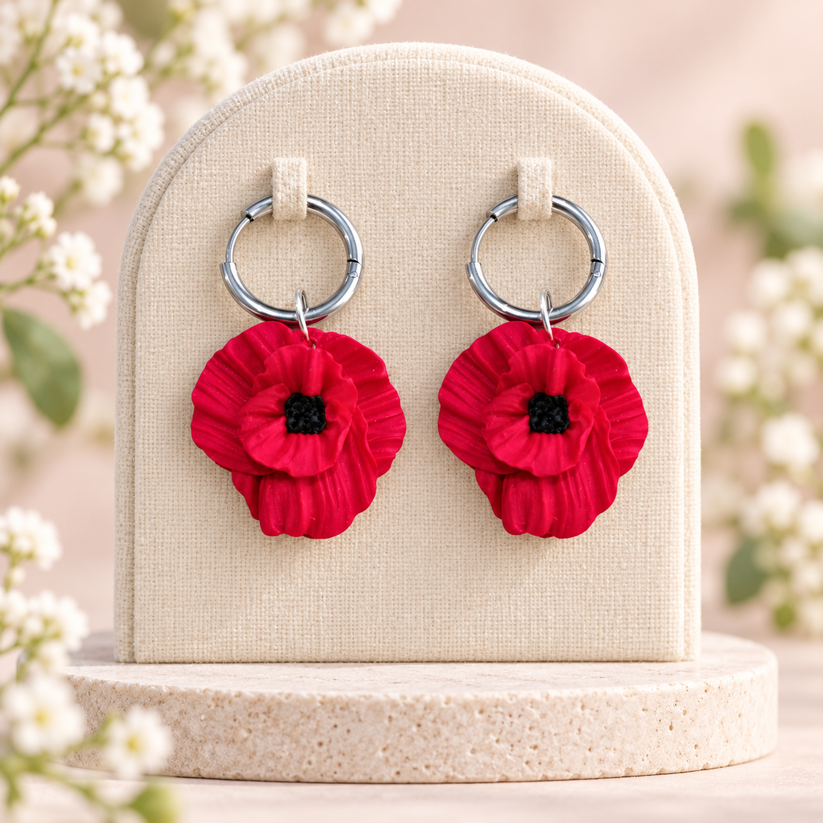 Pendientes Amapola Aro