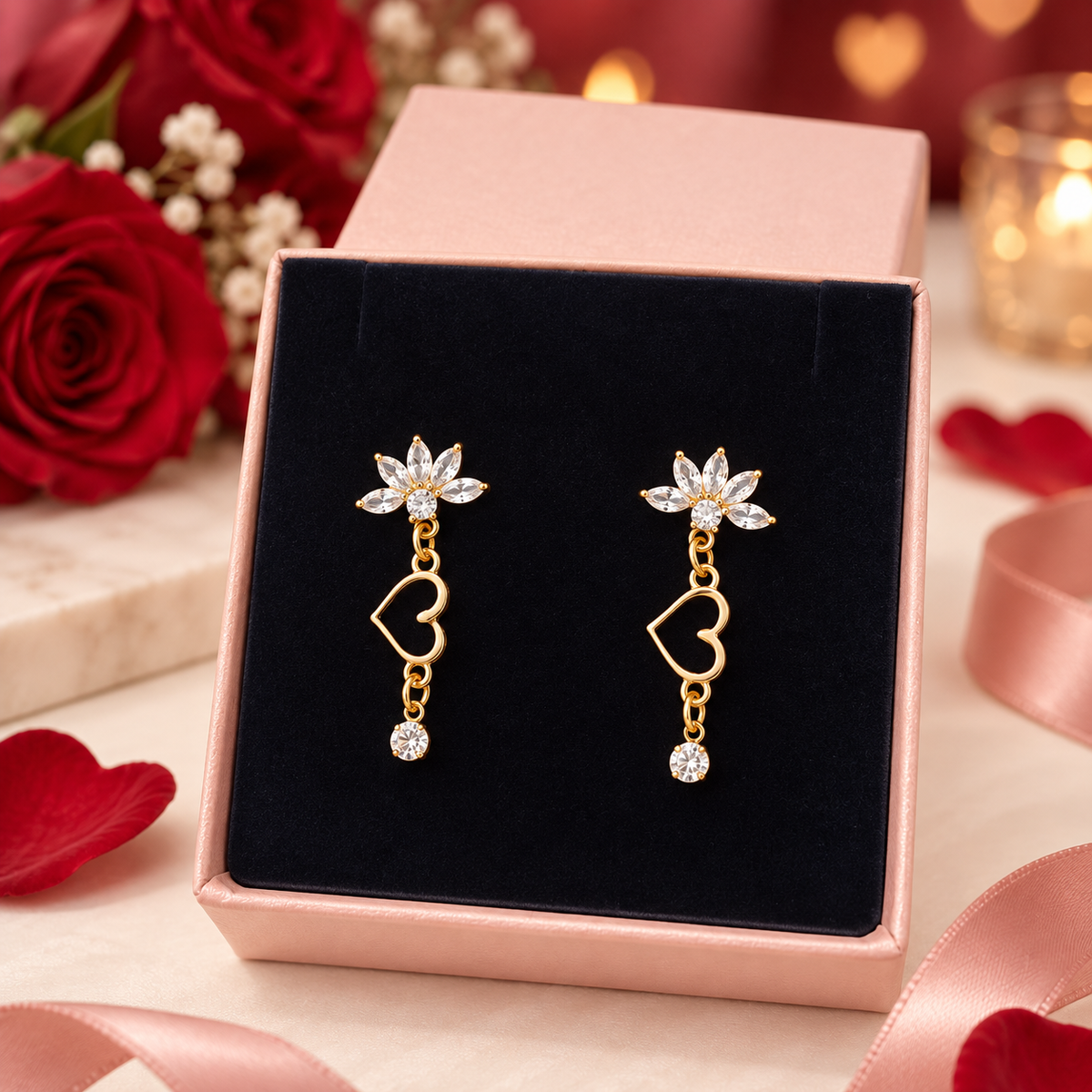 Pendientes Afrodita Gold Artesanales en Arcilla Polimérica