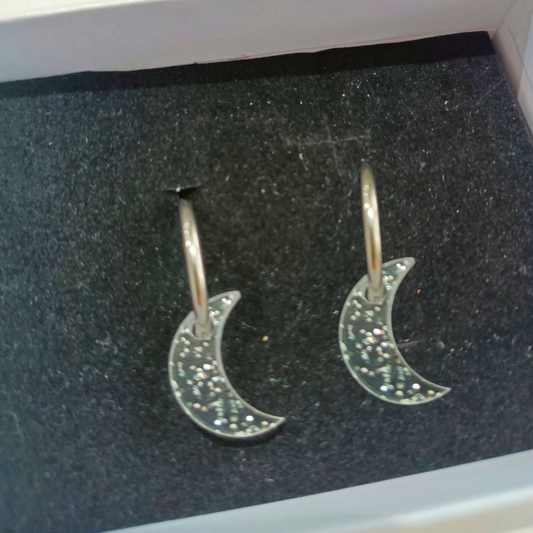 PENDIENTES LUNA BRILLANTE