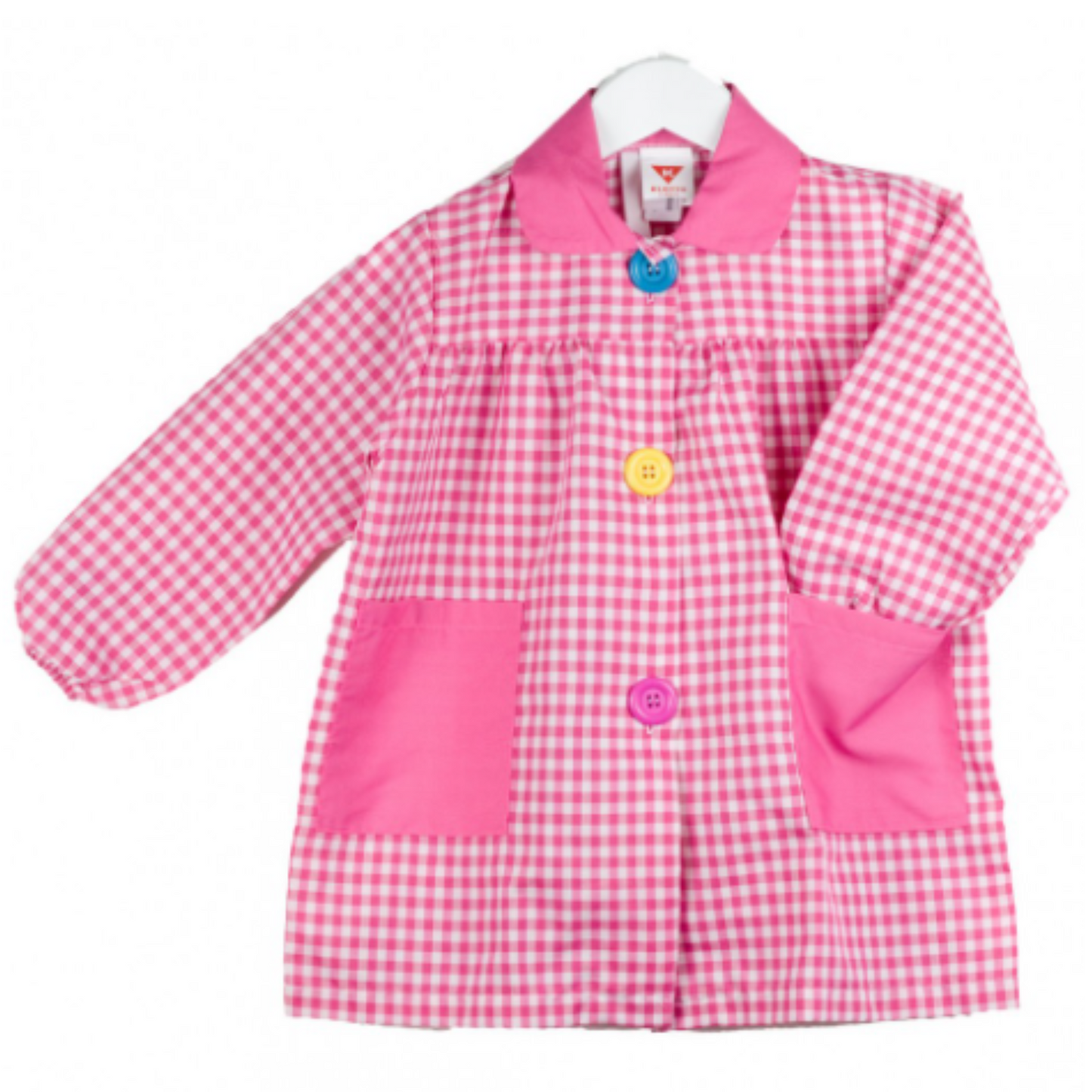 BABI/BATA ESCOLAR CUADROS BOTONES GRANDES PERSONALIZADO