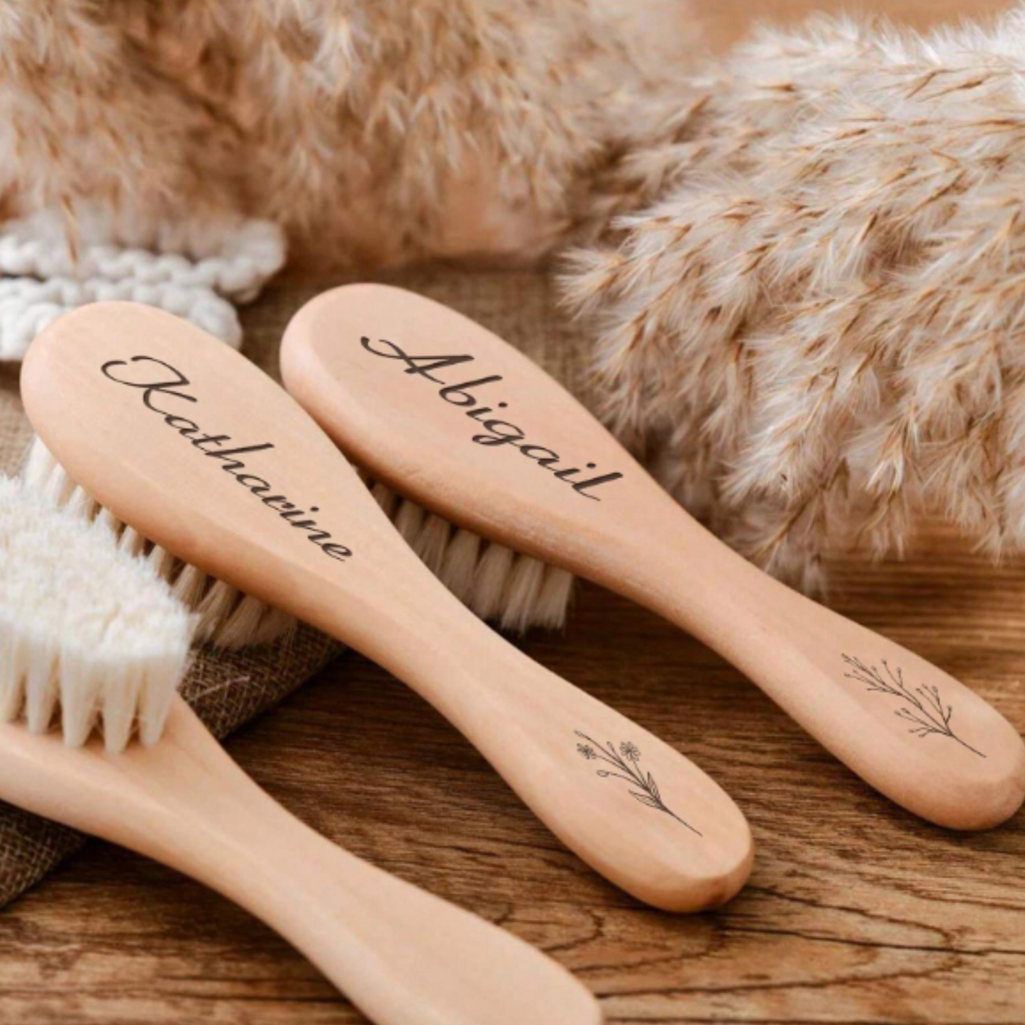 JUEGO PEINES FLOR NACIMIENTO BEBES PERSONALIZADOS