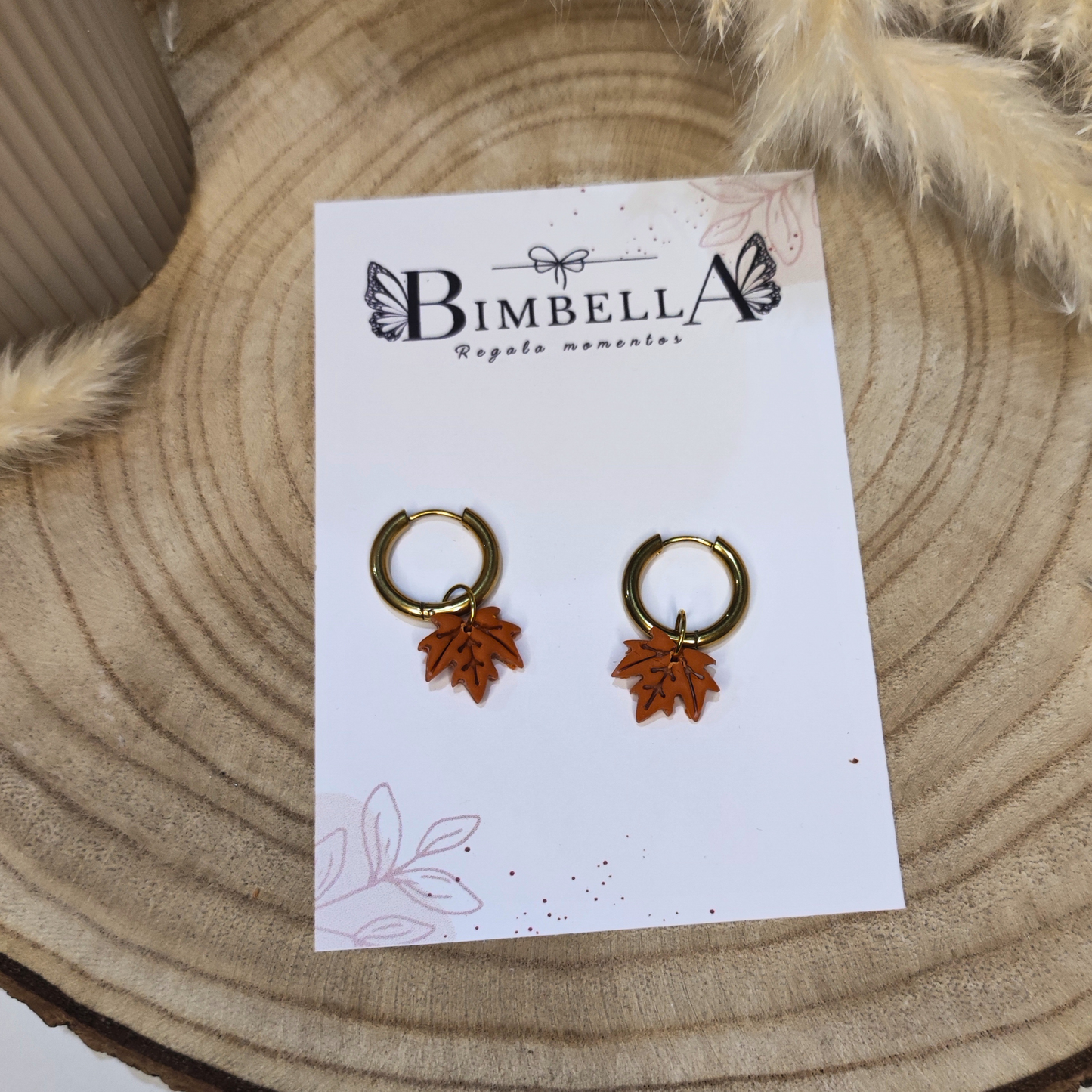 PENDIENTES ARO HOJA