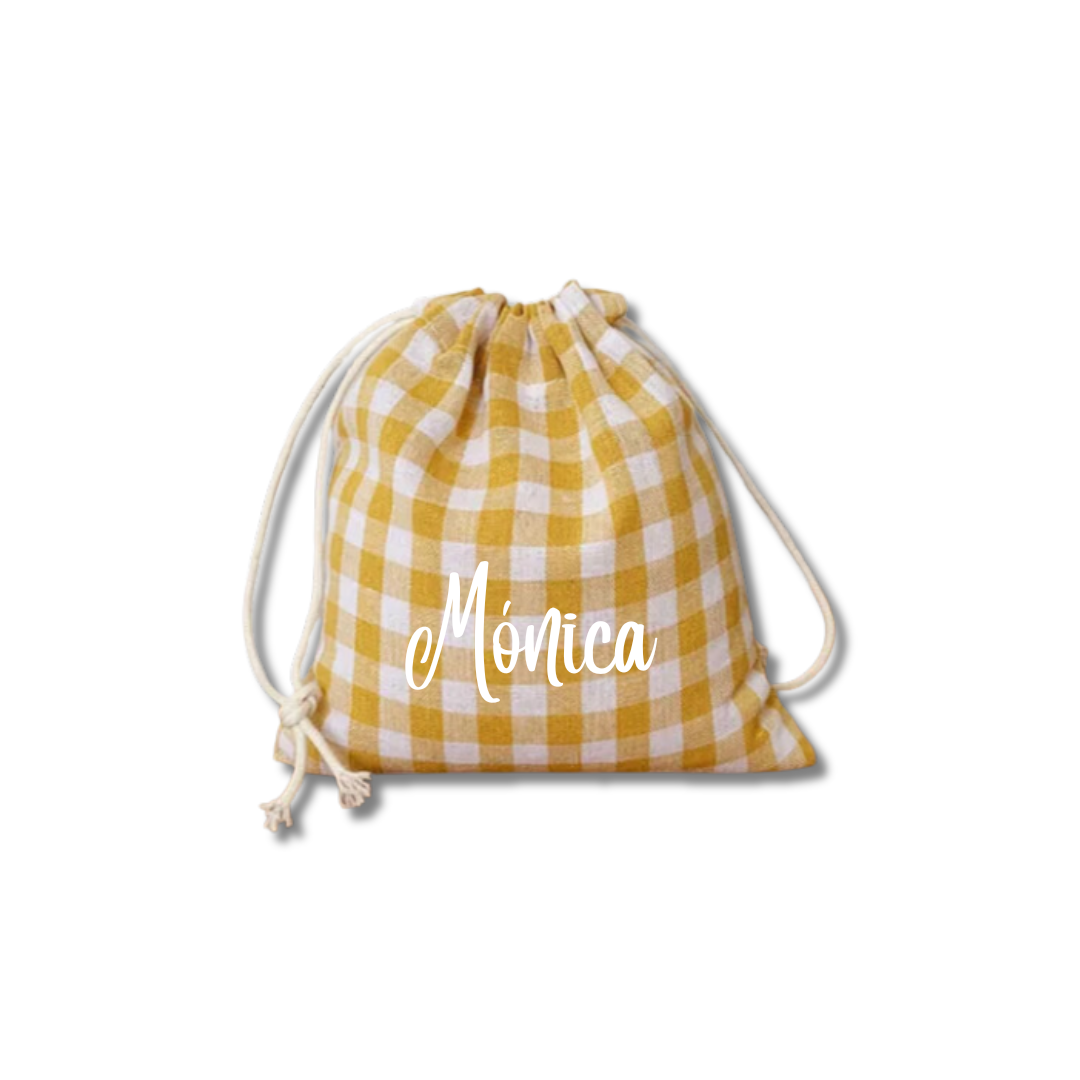 BOLSA PORTATODO PEQUEÑA VICHY PERSONALIZADA