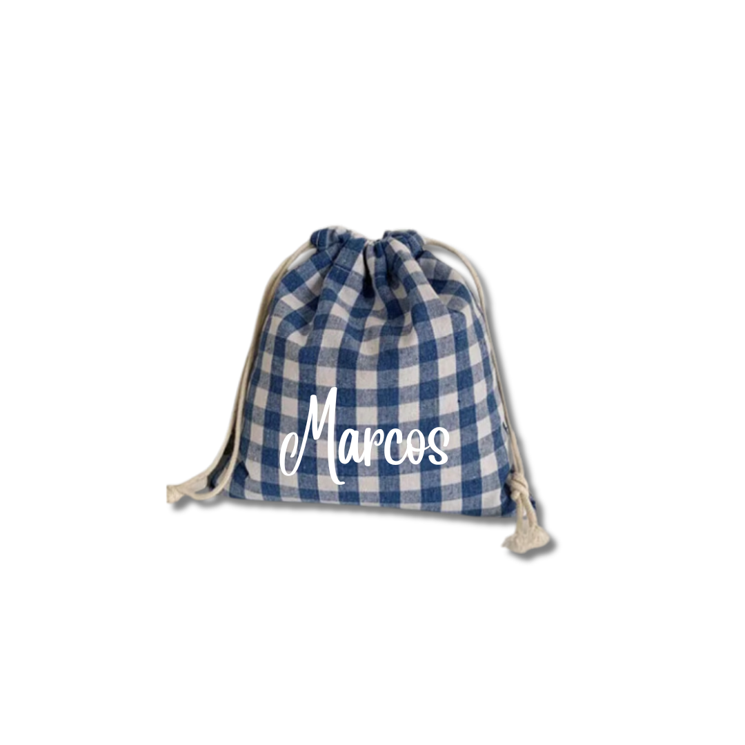 BOLSA PORTATODO PEQUEÑA VICHY PERSONALIZADA