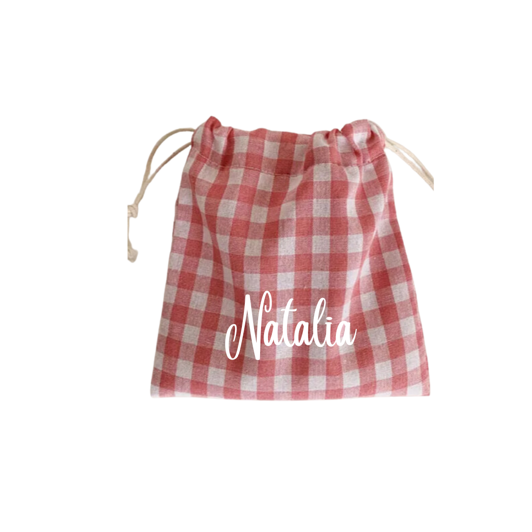 BOLSA PORTATODO PEQUEÑA VICHY PERSONALIZADA