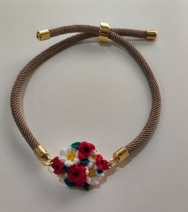 PULSERA AMAPOLA Y MARGARITAS
