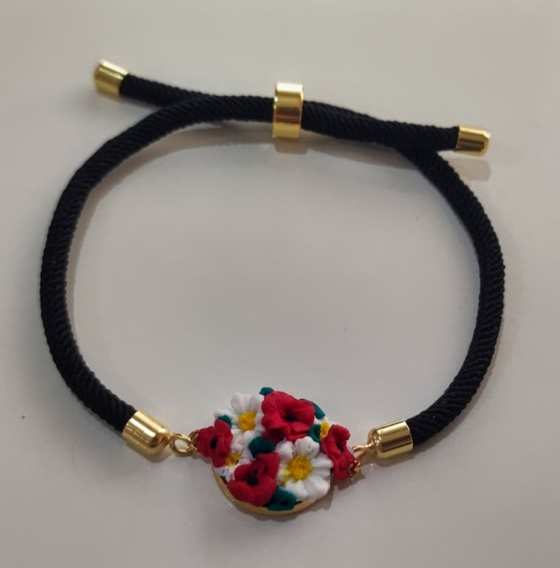 PULSERA AMAPOLA Y MARGARITAS