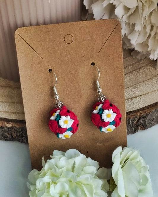 PENDIENTES BOLITA DE FLORES