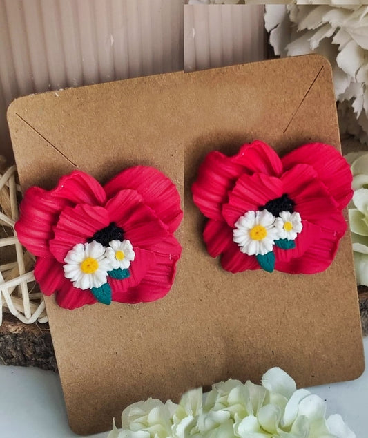 PENDIENTES AMAPOLA DETALLES MARGARITAS