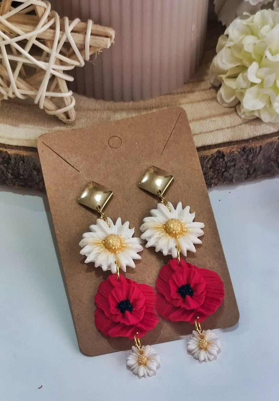 PENDIENTES DUO MARGARITA Y AMAPOLA
