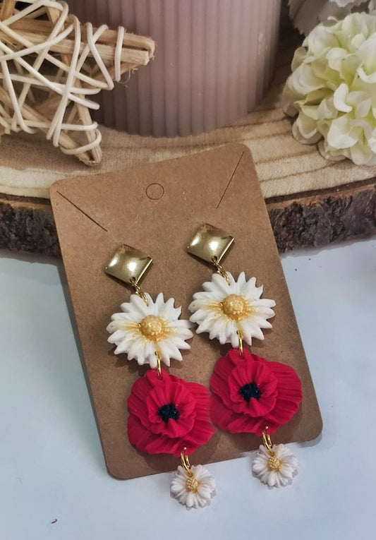 PENDIENTES DUO MARGARITA Y AMAPOLA