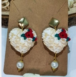 PENDIENTES CORAZÓN FLORES