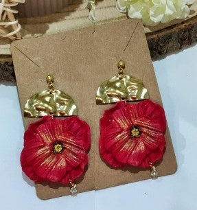 PENDIENTES AMAPOLA DORADA