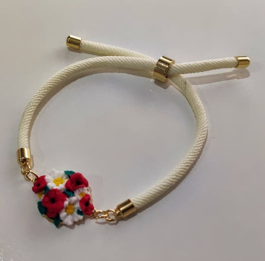 PULSERA AMAPOLA Y MARGARITAS