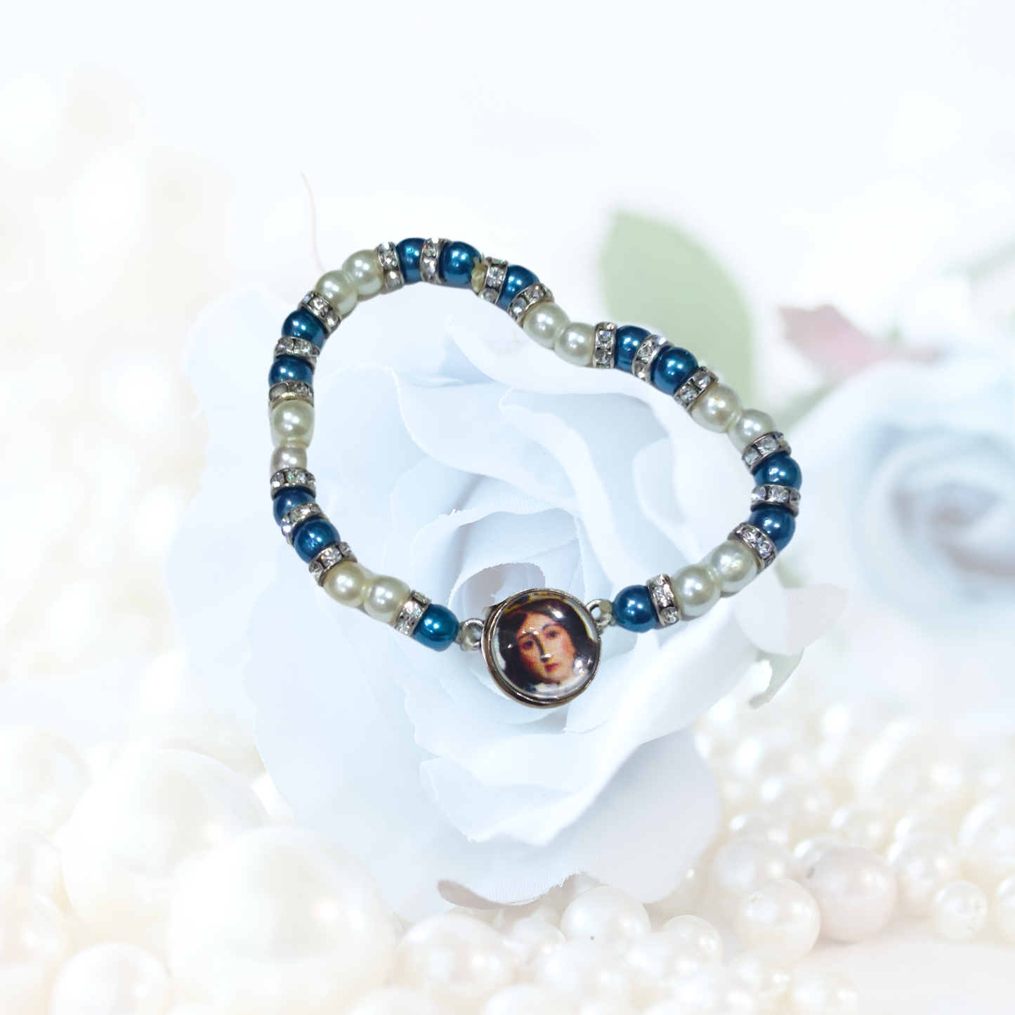 PULSERA AZUL Y BLANCA