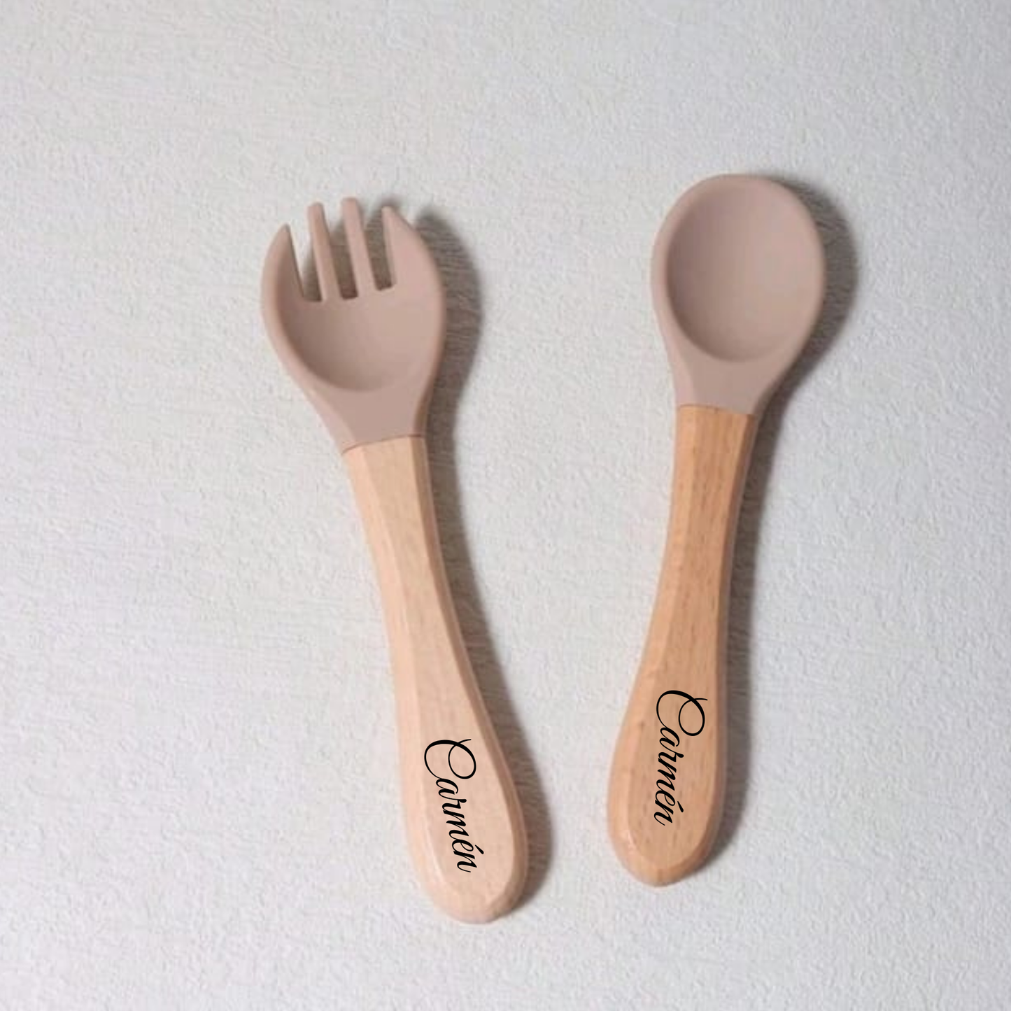 SET CUBIERTOS NOMBRE MADERA