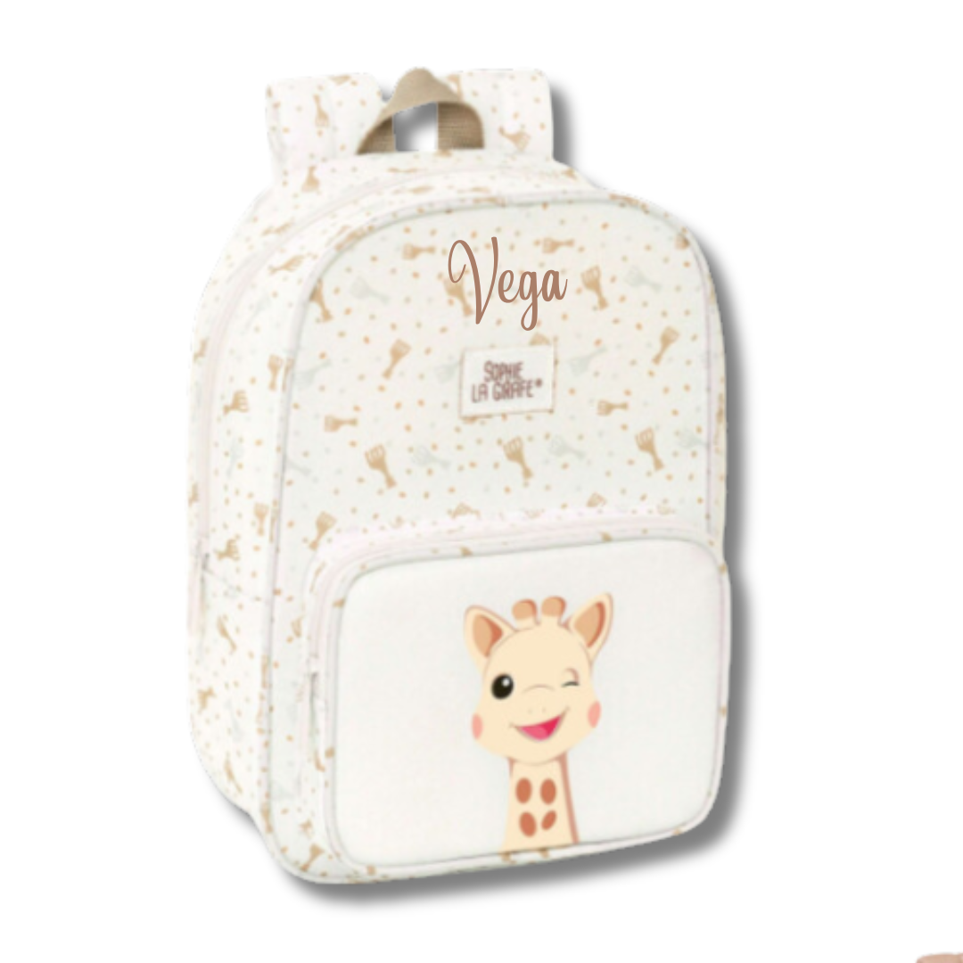 MOCHILA INFANTIL SOPHIE LA JIRAFA PERSONALIZADA