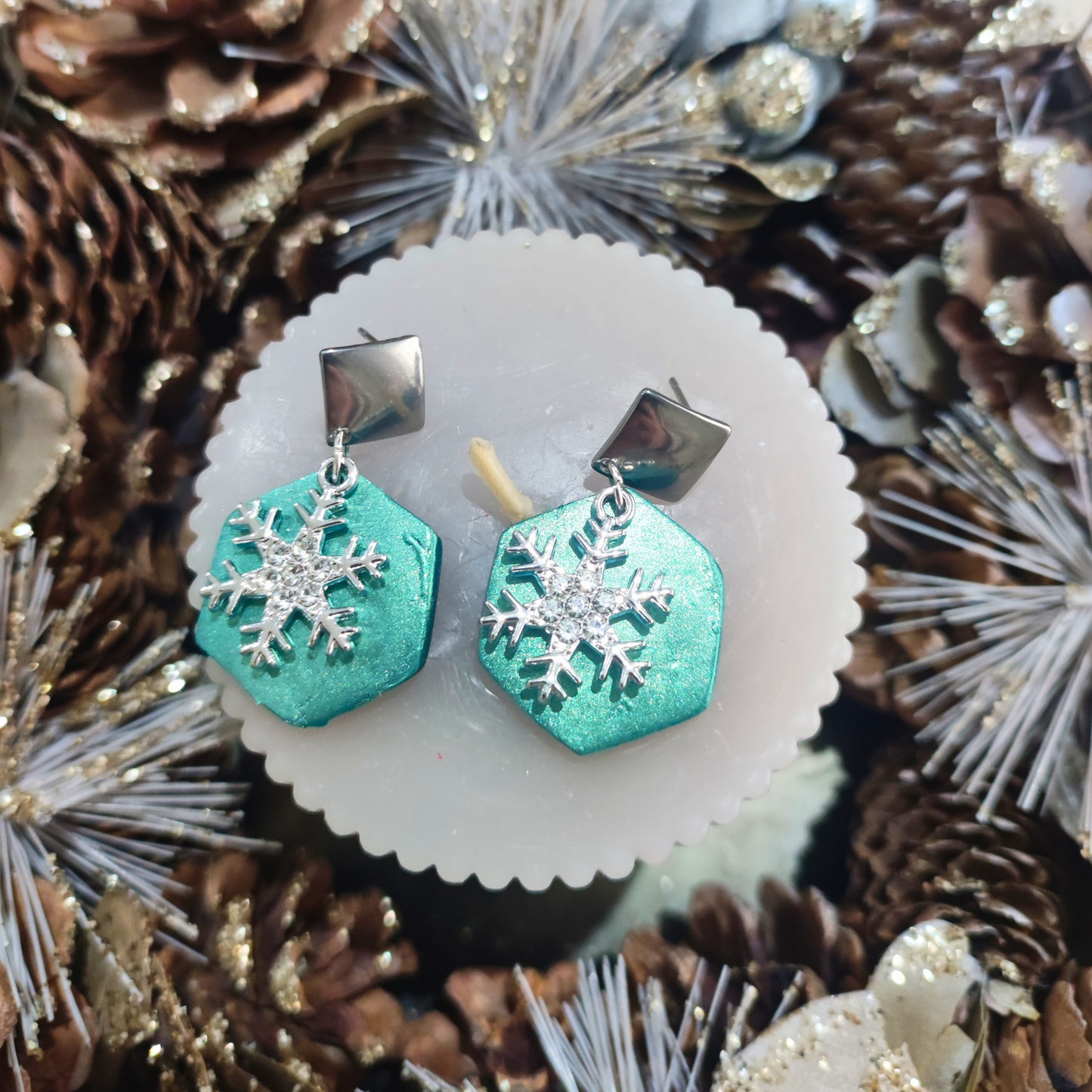 PENDIENTES COPO DE NAVIDAD