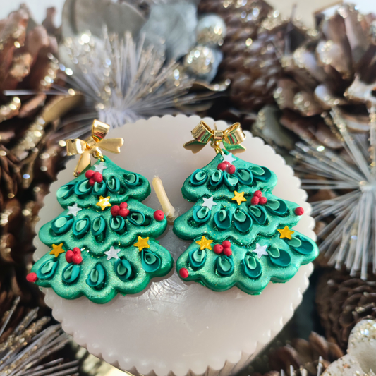 PENDIENTES ÁRBOL DECORADO