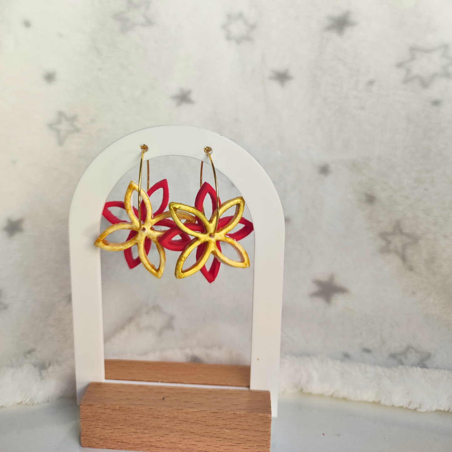 PENDIENTES FLORES CONVINADAS