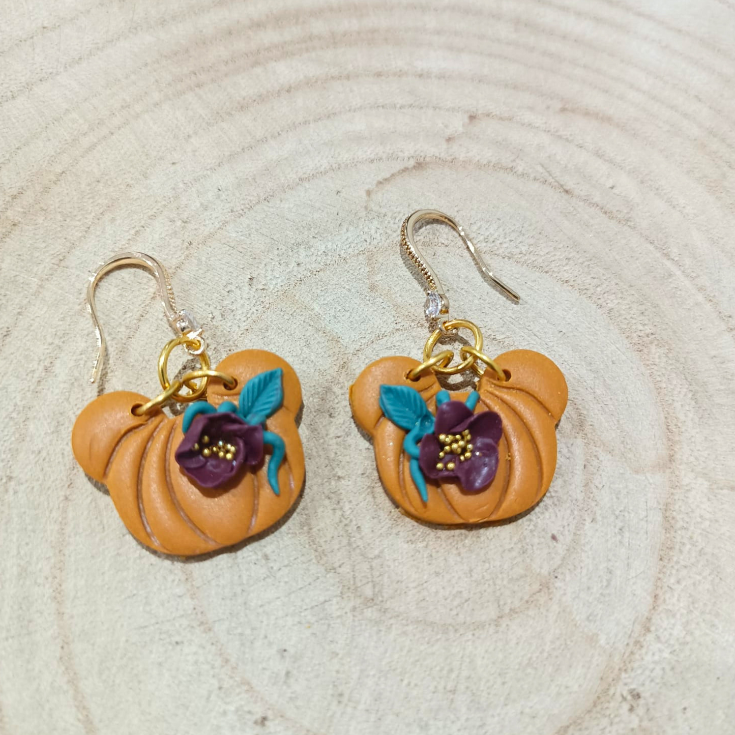PENDIENTES CALABAZA EN FLOR