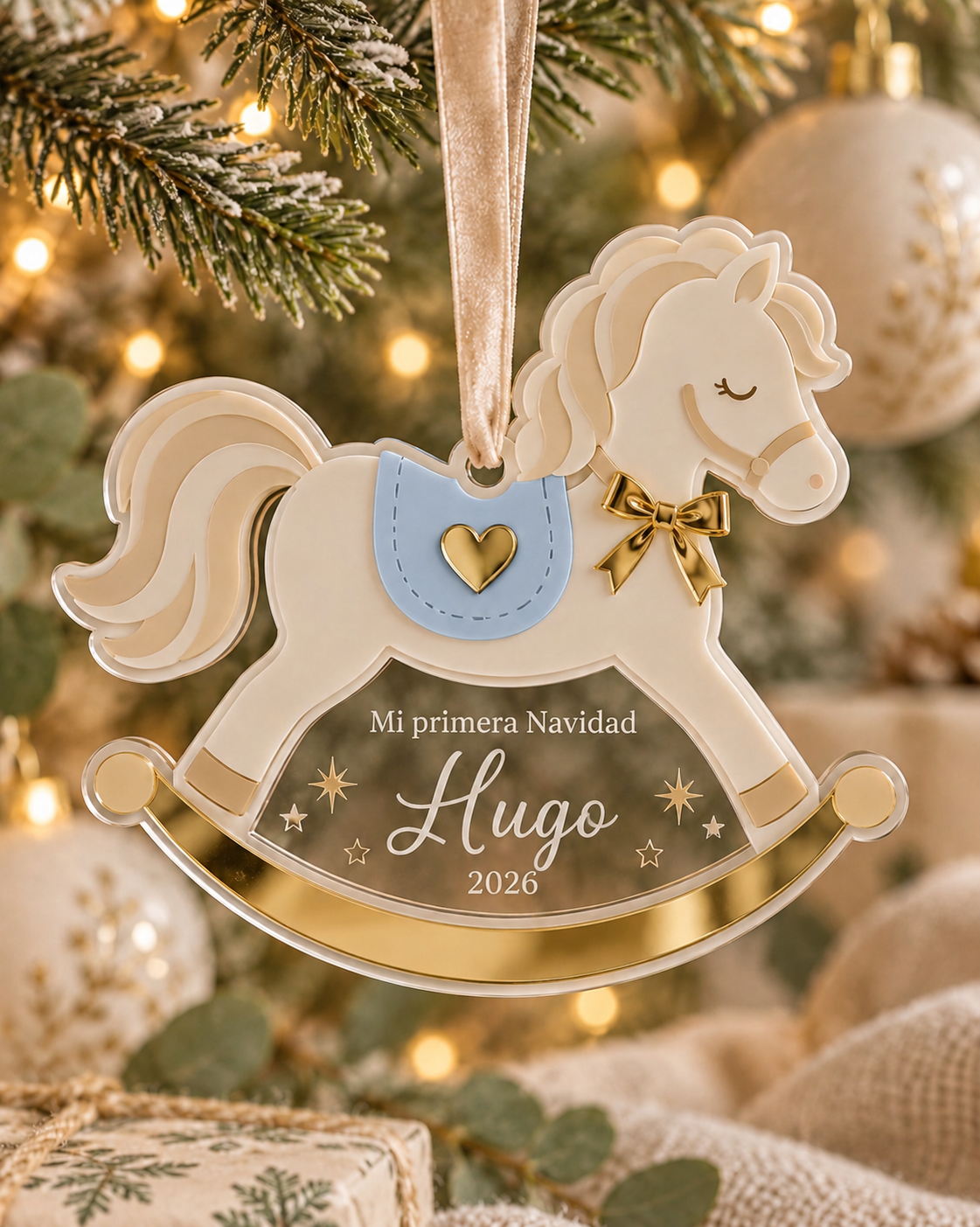 Caballito de Navidad personalizado «Mi primera Navidad»