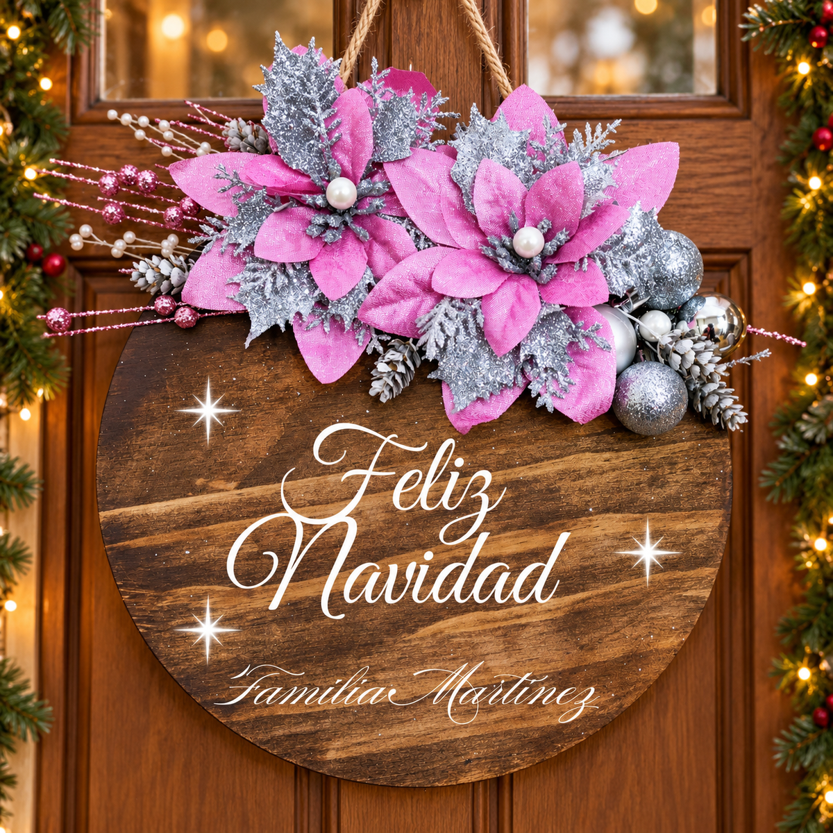 Placa Navideña para Puertas Personalizada