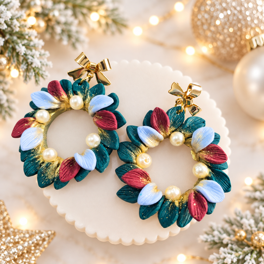 Pendientes Corona Navidad