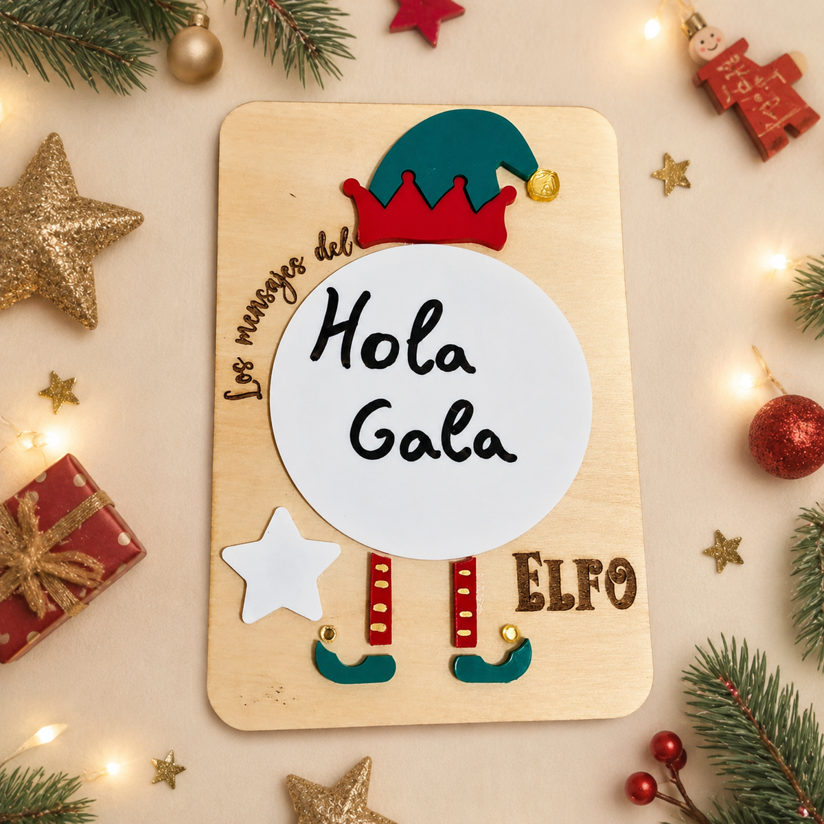 Pizarra Mensajes Elfo Navidad