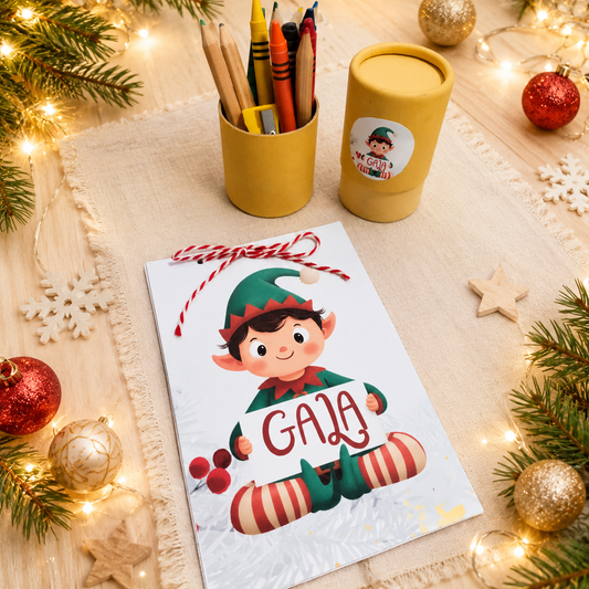 Pack Libreta Colorear y Bote Colores Navidad