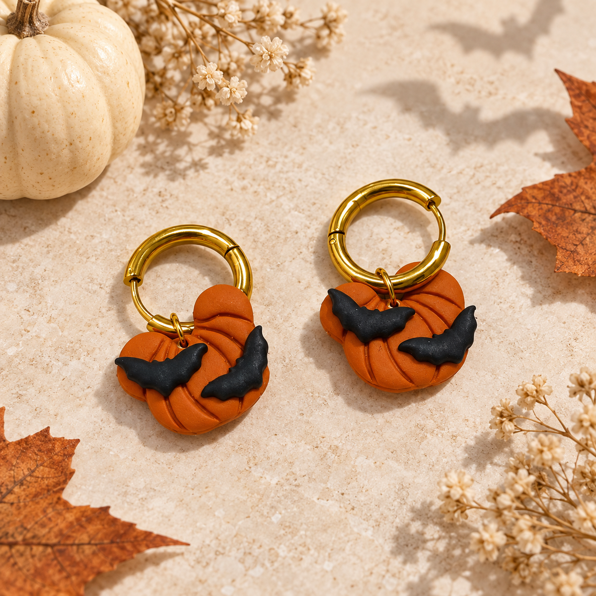 Pendientes Bat Pumpkin Aro