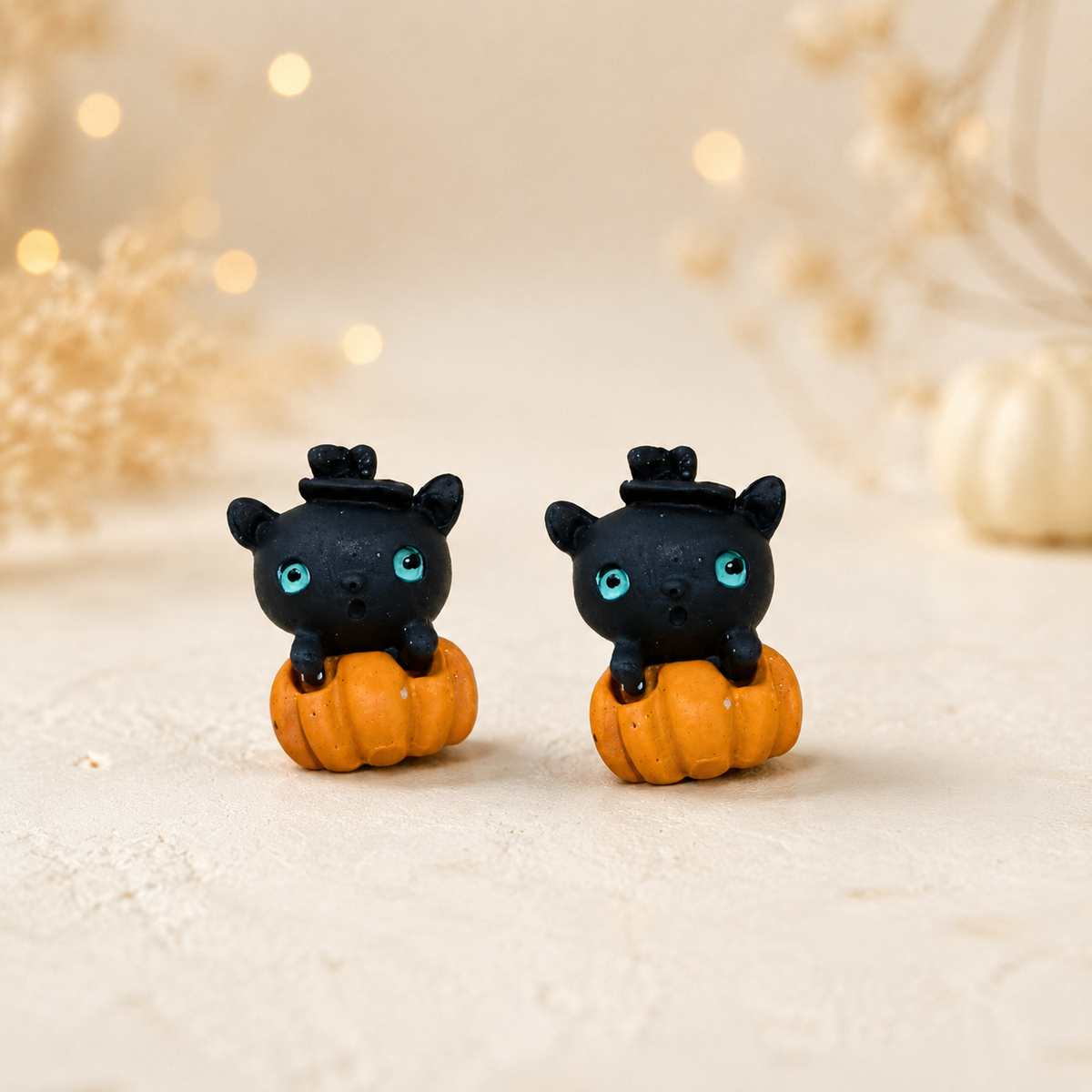 Pendientes Gato Calabaza
