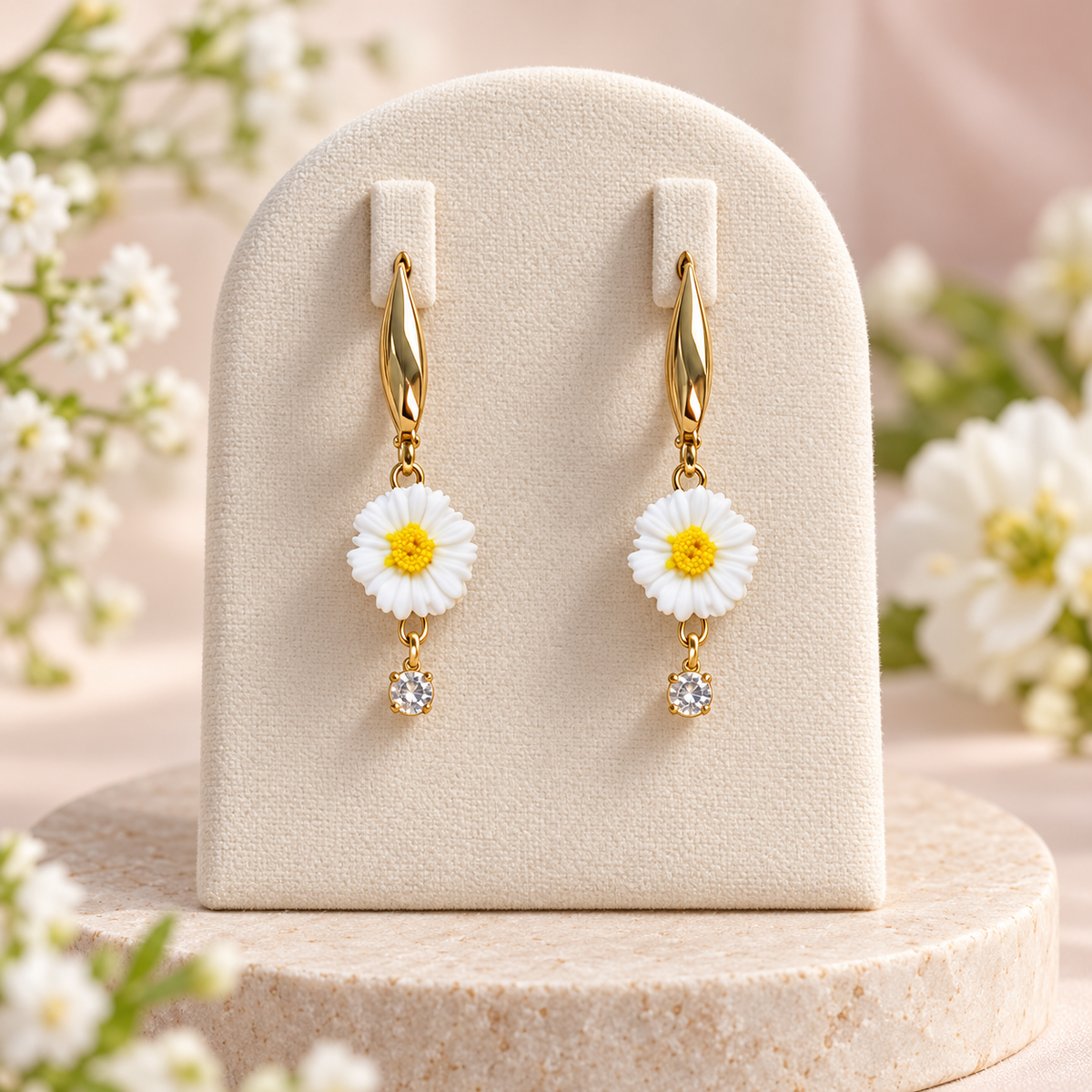 Pendientes Mini Margaritas Doradas