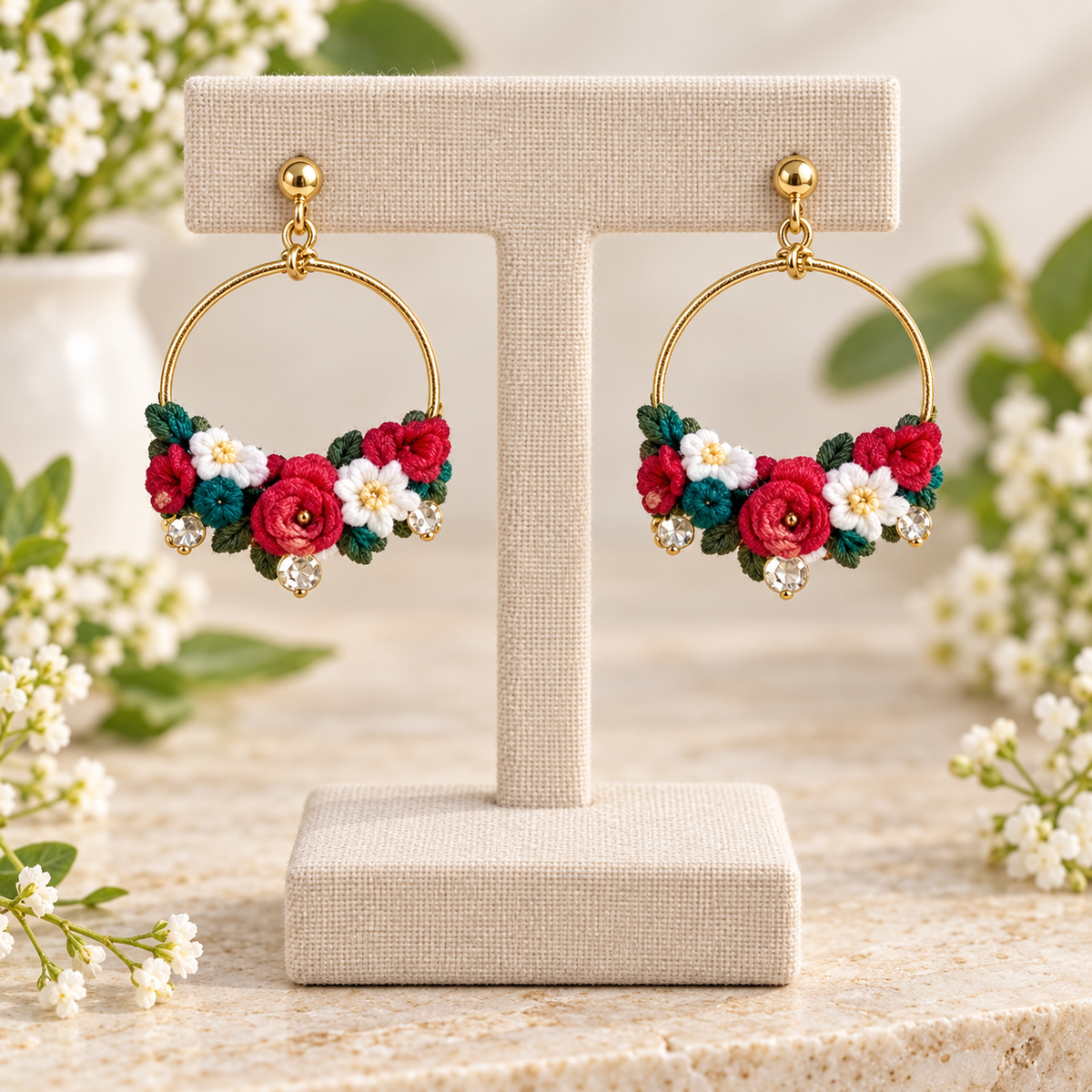 Pendientes Aro Flores