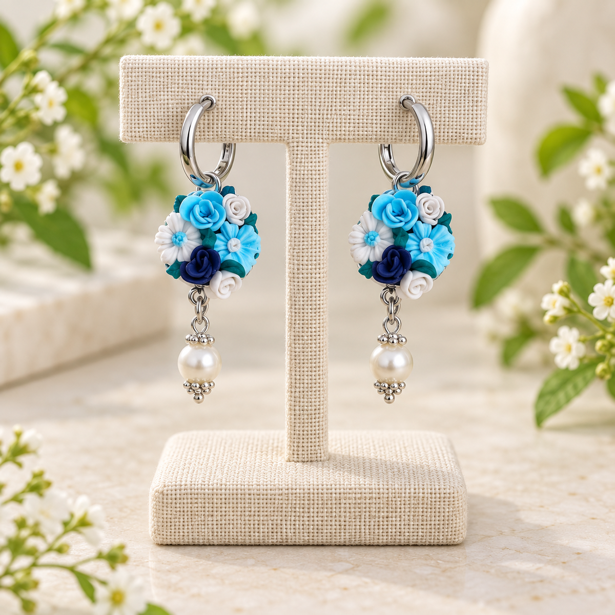 Pendientes Flores Azules