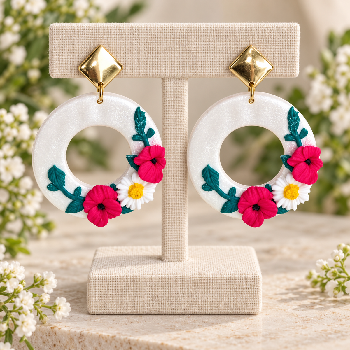 Pendientes Aro Blanco