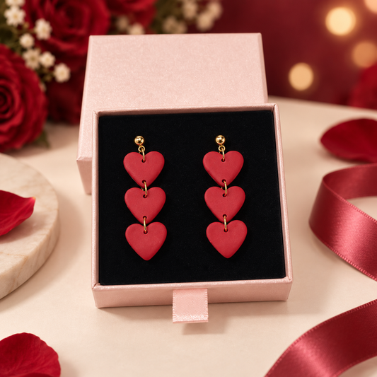 Pendientes Triple Corazón