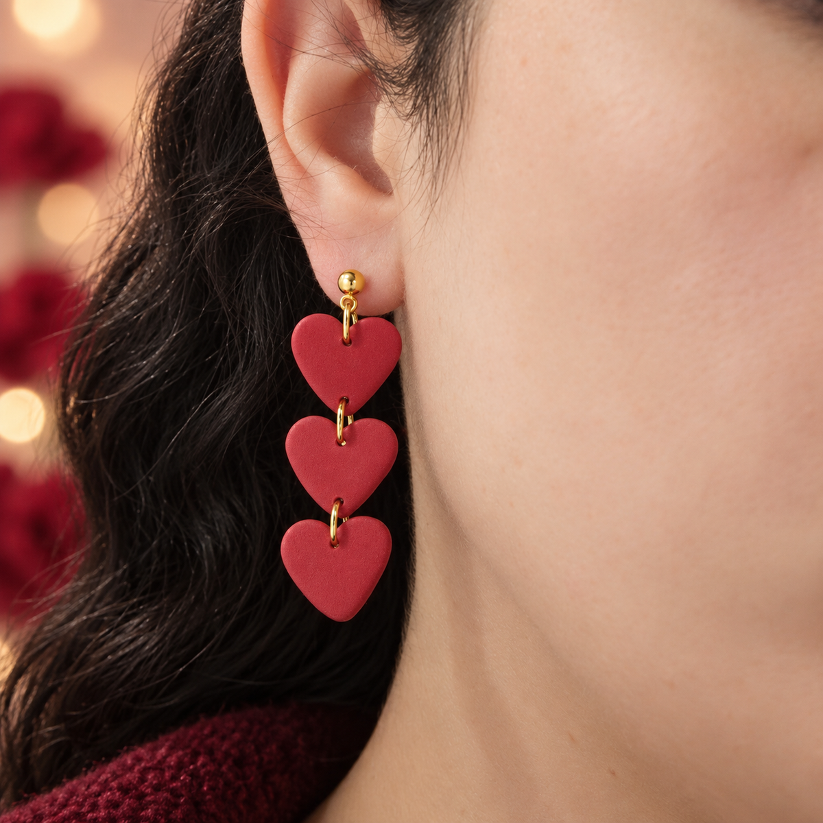 Pendientes Triple Corazón