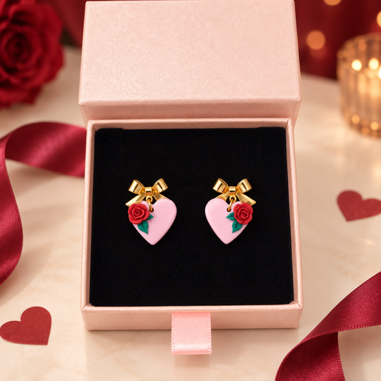 Pendientes Amor Hechos a Mano en Arcilla Polimérica