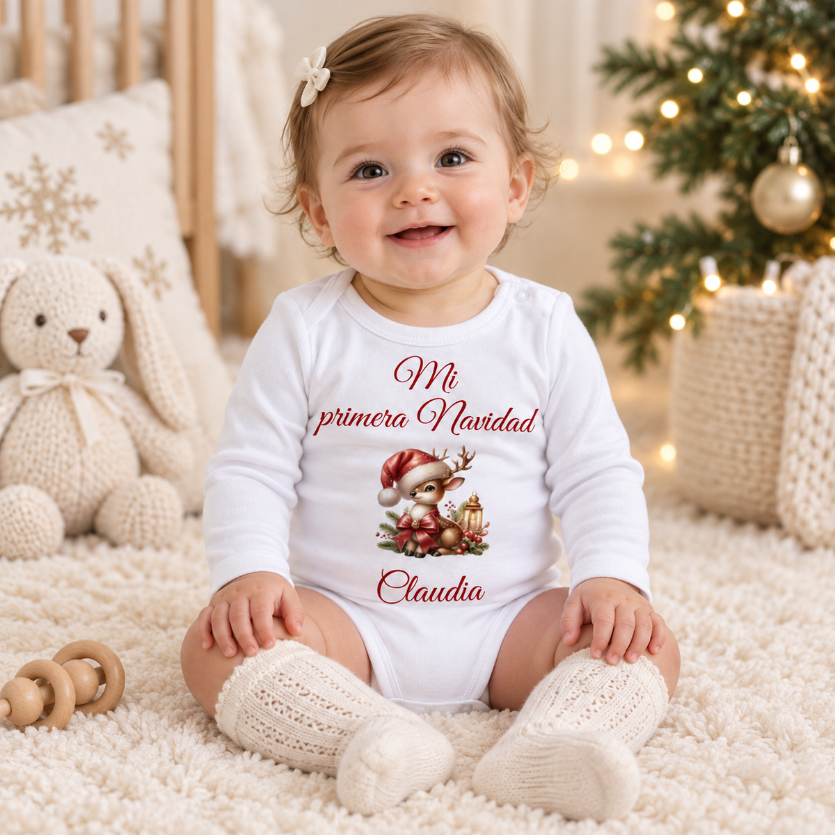 Body Mi Primera Navidad Ciervo Personalizado